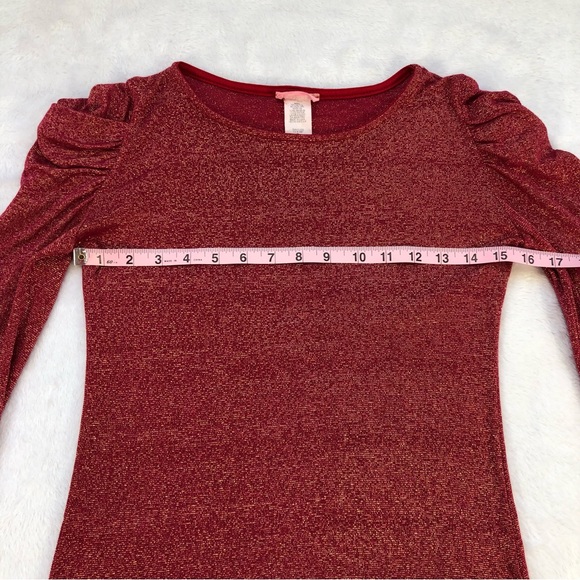 ✨Vintage✨ April, Puff Shoulder Sparkly Long Sleeve, Size S - Picture 12 of 13